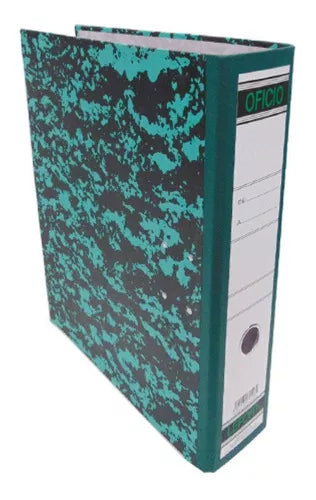 Carpeta Registrador Lefort Tamaño Oficio Verde Marmoleado