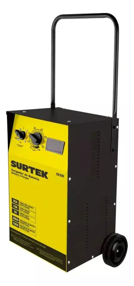 Cargador Bateria Surtek 200 A 120 V Portatil Incluye Cables - Lock