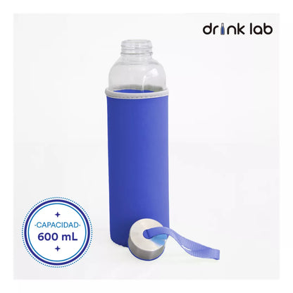 Botella Vidrio Funda Neopreno Agua Sport 600 Ml Resistente