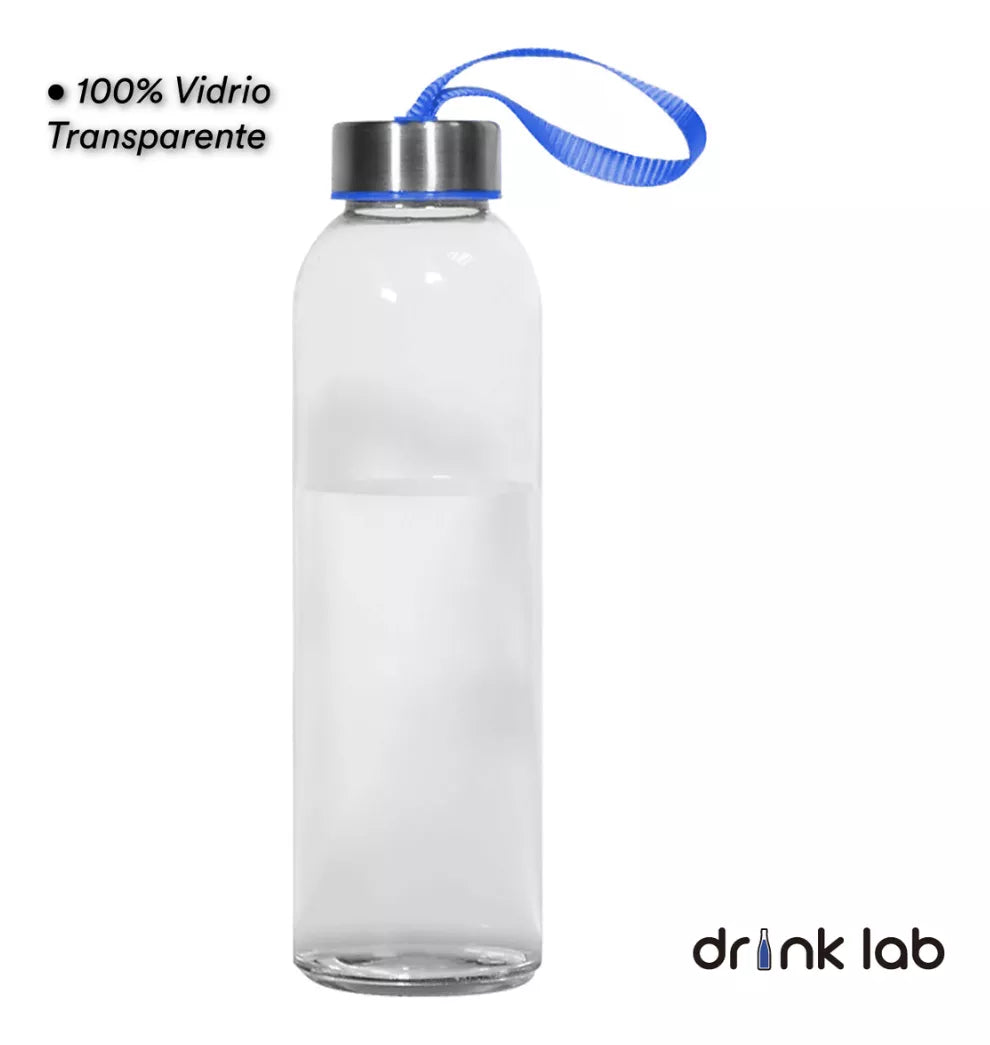 Botella Vidrio Funda Neopreno Agua Sport 600 Ml Resistente