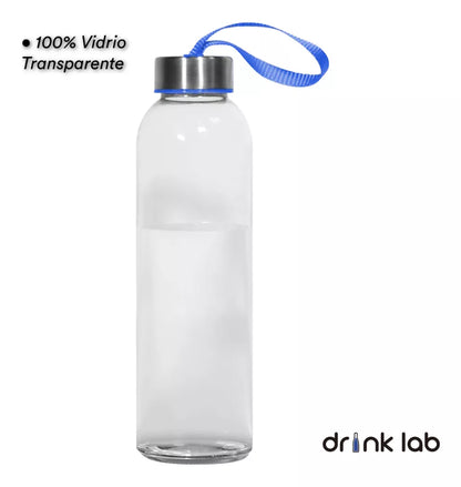 Botella Vidrio Funda Neopreno Agua Sport 600 Ml Resistente