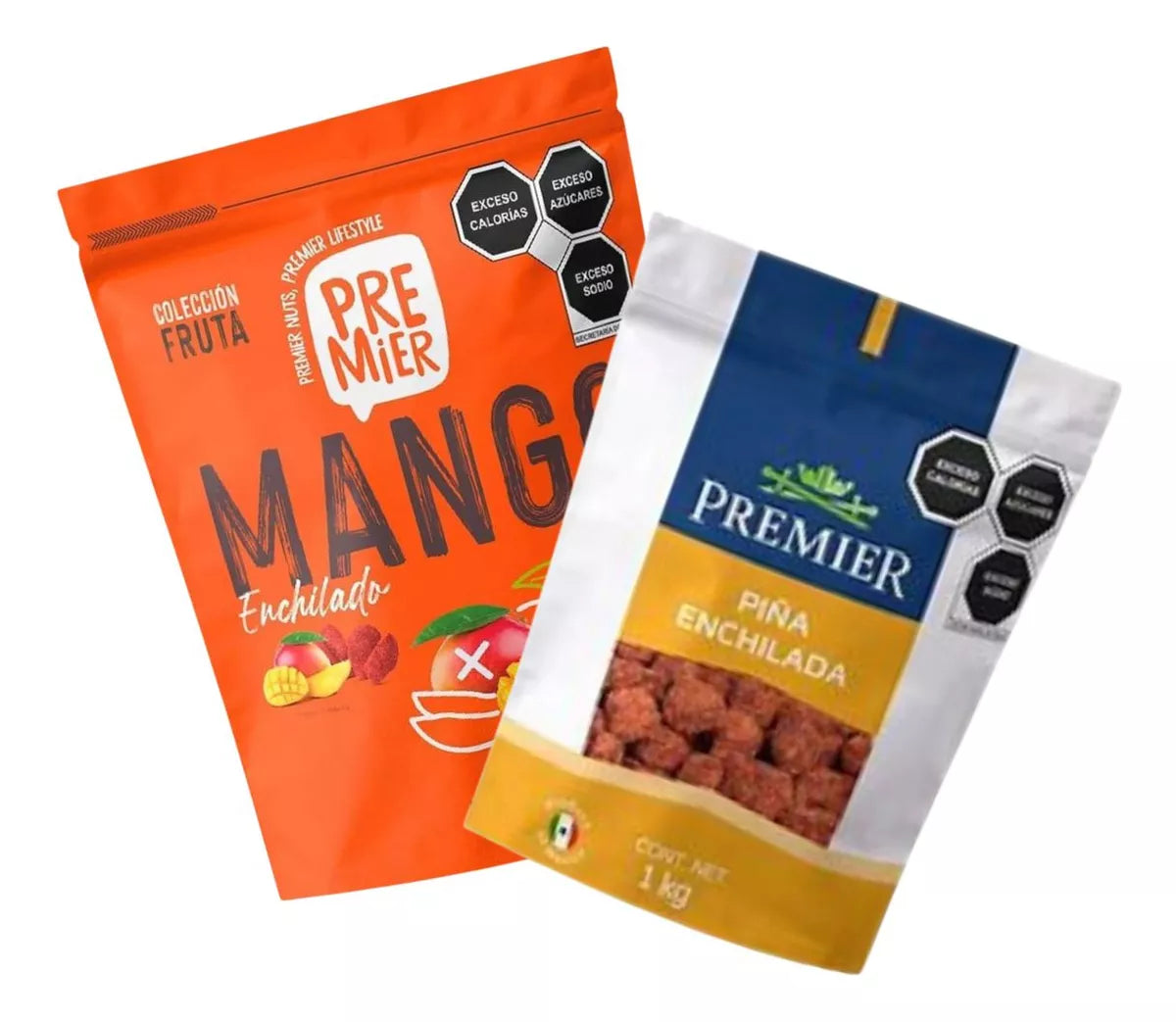 Pack Piña Y Mango Enchilado Premier 1 Kg Cada Uno