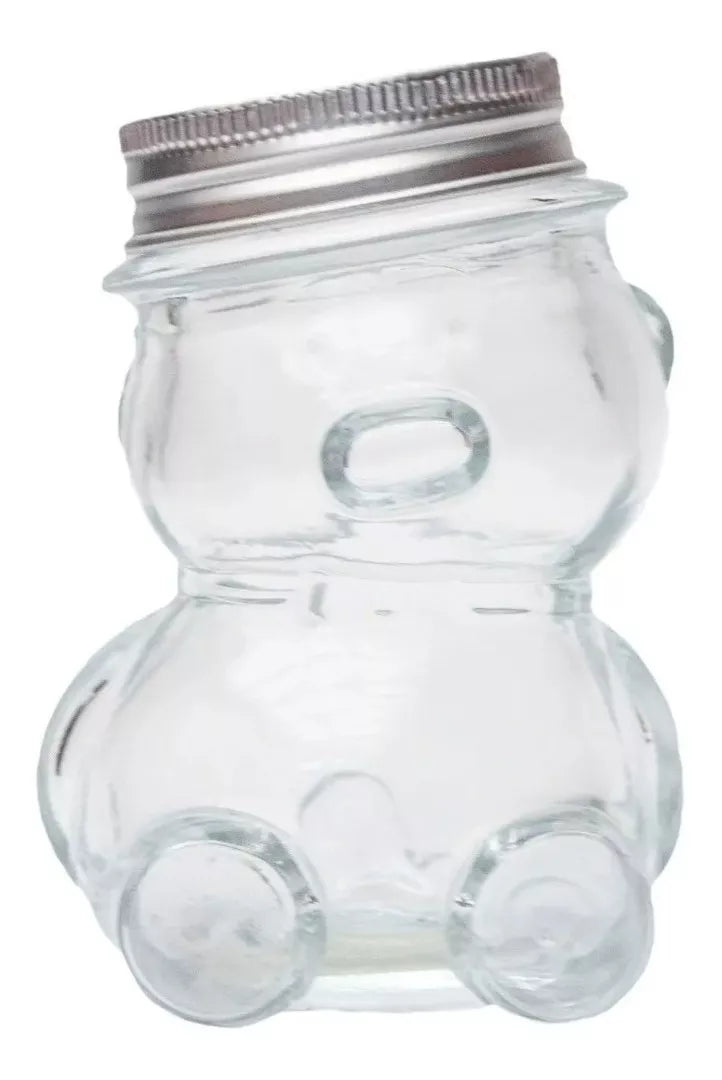 12p Frasco Vidrio Osito Dulcero Regalo Bautizo Recuerdo