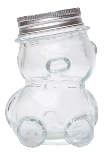 12p Frasco Vidrio Osito Dulcero Regalo Bautizo Recuerdo