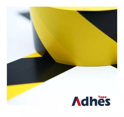 Cinta Advertencia Marcaje Adhes Negro/amarillo Pvc 33m