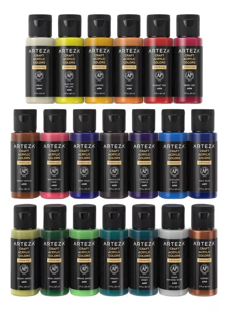 Set De 20 Pinturas Acrilicas Arteza 60 Ml Tonos Clasicos - Arteza