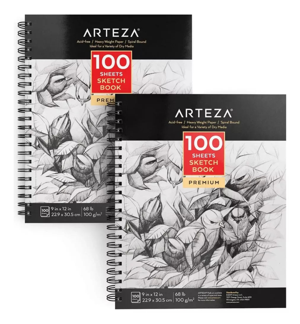 Paquete 2 Cuadernos 100g Boceto Espiral 100 Hojas Arteza