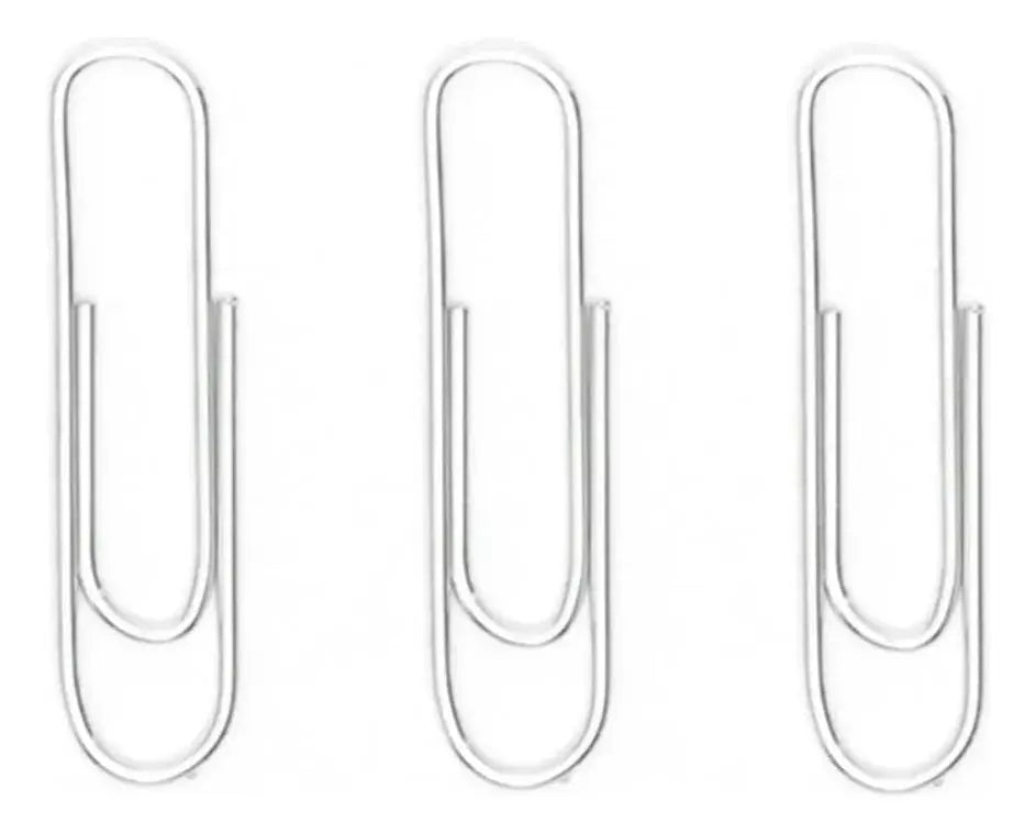 10 Cajas 100 Piezas C/u Clips Estandar Baco No.2 Inoxidable - BACO - vista lateral