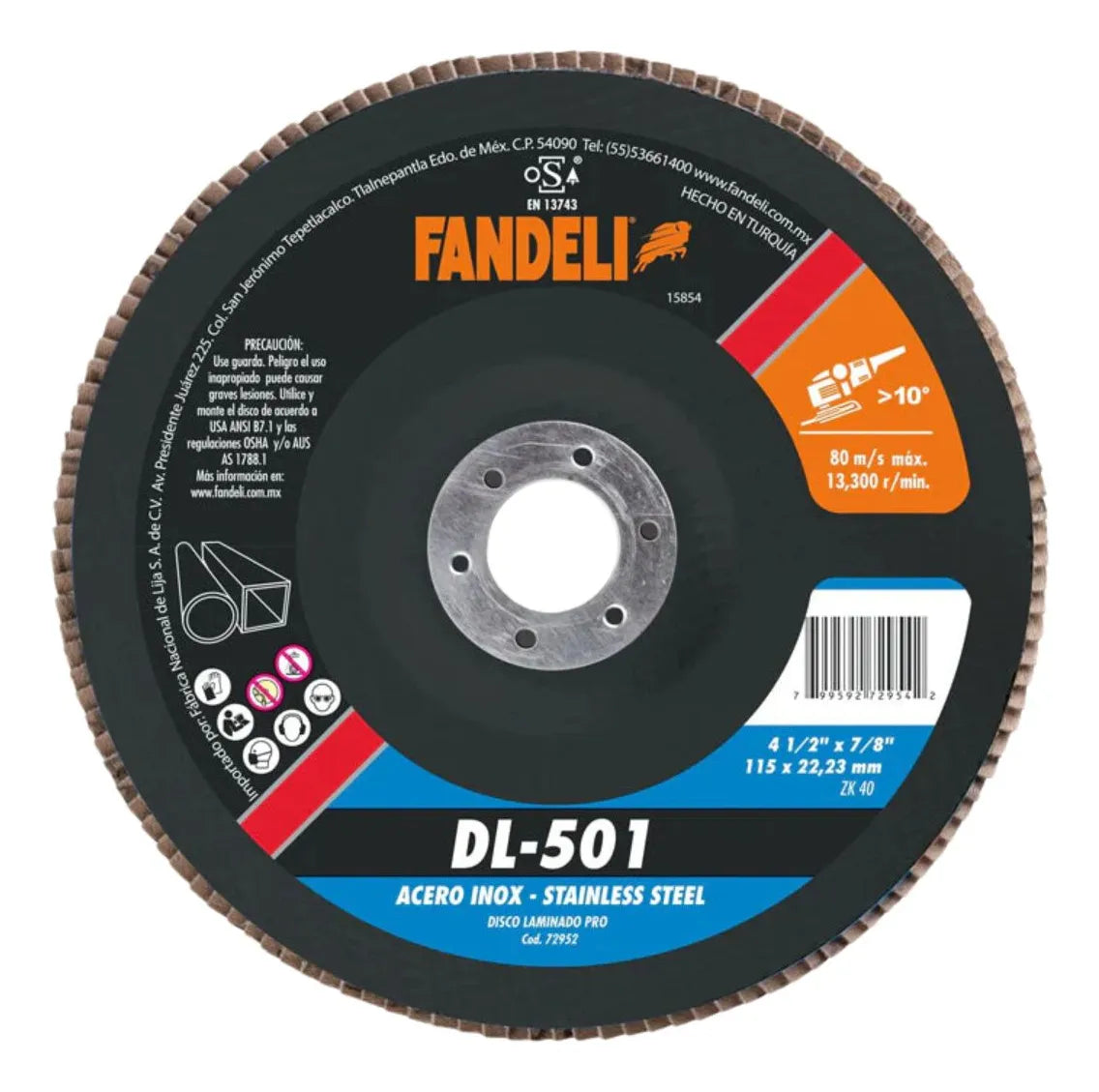 Disco Laminado Z-40 Inoxidable PRO+ 4 1/2" Fandeli
