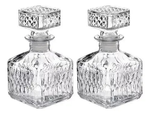 Juego 2 Licoreras Rodas Vidrio Cristal Resistente Vino 500ml - Vittori