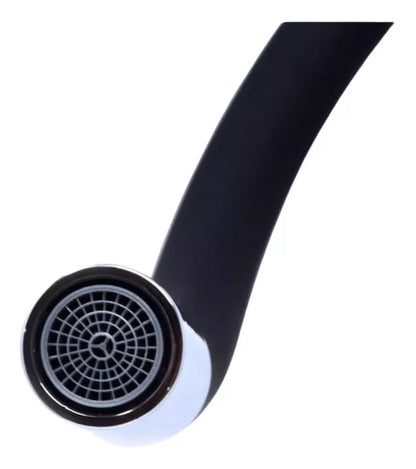 Llave Monomando Snake Cromo Fregadero Negro Cuello Flexible
