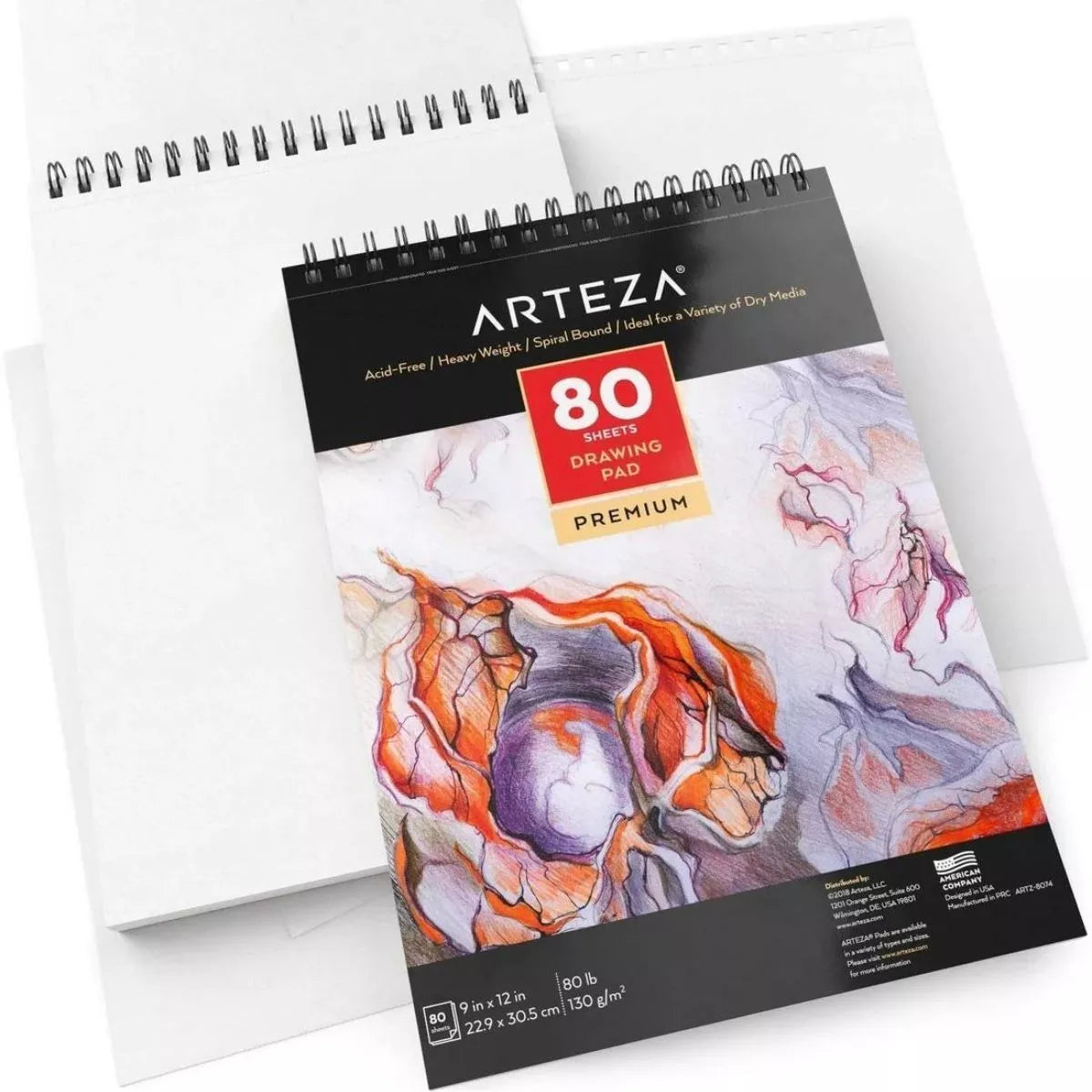 Set 2 Bloc De Dibujo Con Espiral 22.9x30.5 Pro 80h Arteza