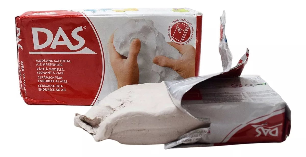 Pasta Masa Das Blanca Modelar Cerámica Fría Sin Horno 1.5 Kg (3 Piezas de 500g)