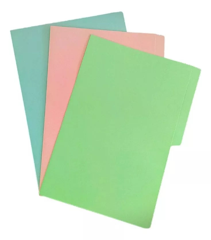25 Folder Tamaño Carta Eurocolors Surtido Colores Pastel