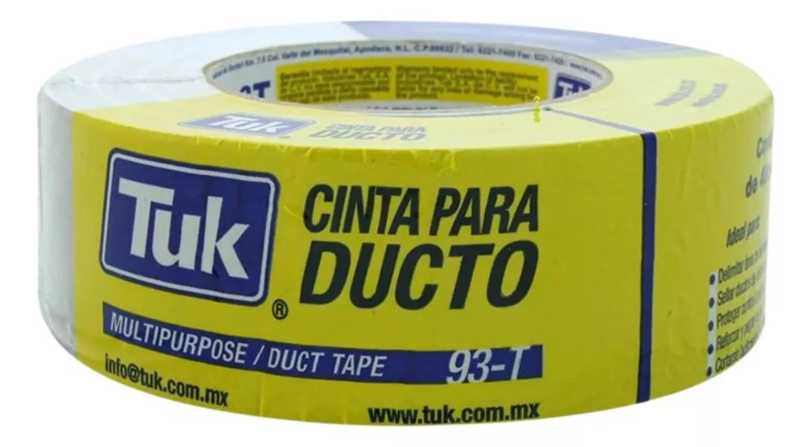 Cinta Ducto 93t Tuk Color Gris Plata 48mm X 10m Sellado