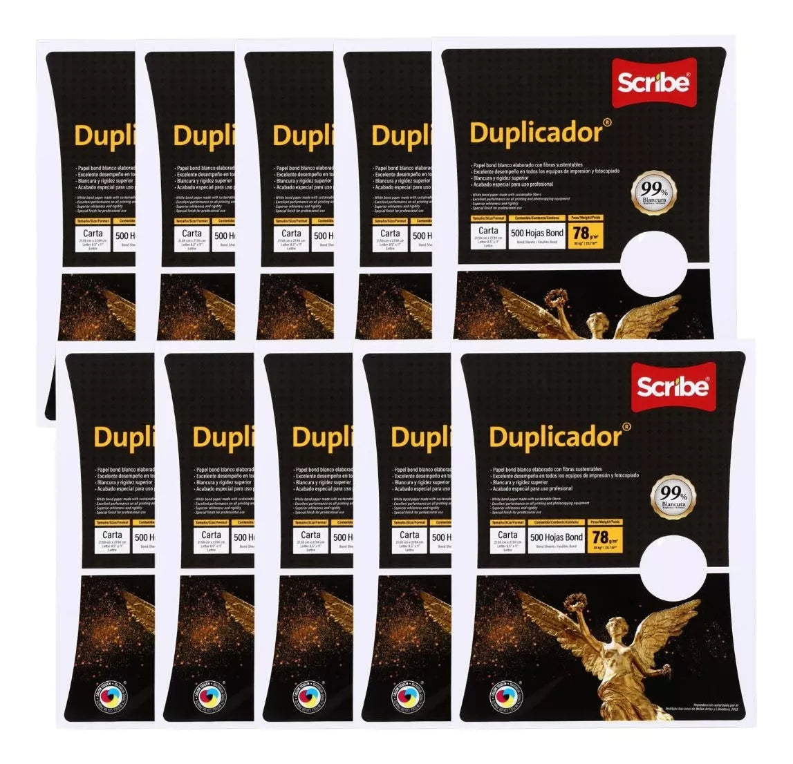 Caja con 5000 Hojas Papel Duplicador Scribe Blanco Carta Impresión