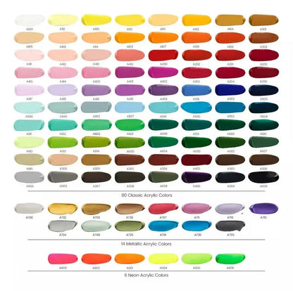 Set 100 Muestras De Pintura Acrilica 12ml C/u Arteza - Arteza - detalle