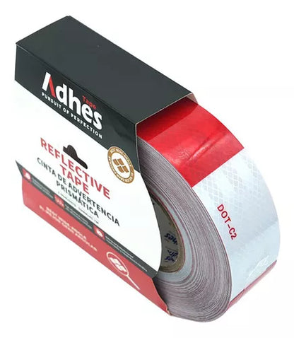 Rollo Cinta Reflejante Barricada Adhes 50mmx45m Rojo Blanco