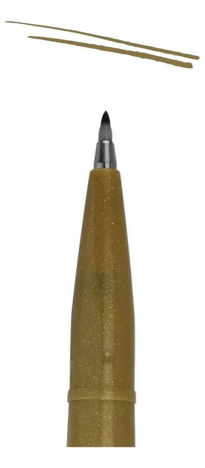 6 Plumas Brush Up Pentel Marcadores Punta Fieltro Tinta Ocre