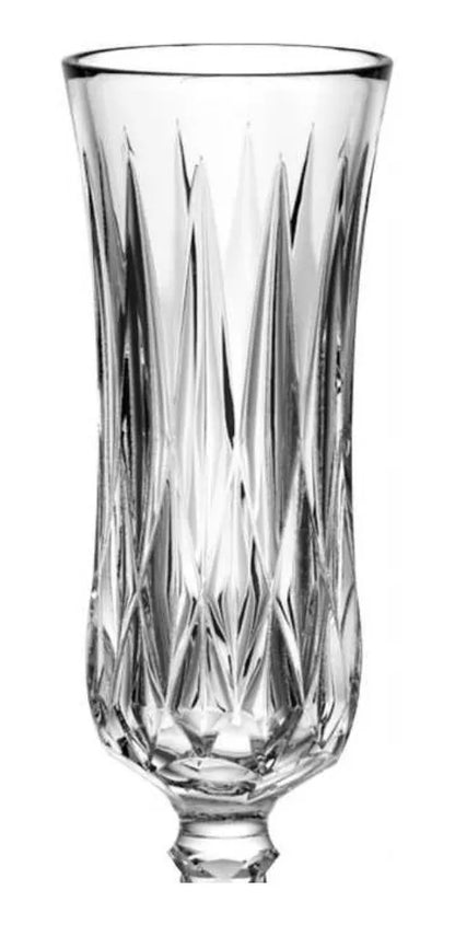 6 Copas Flauta Vino Tinto Vidrio Cristal Labrado Verzy