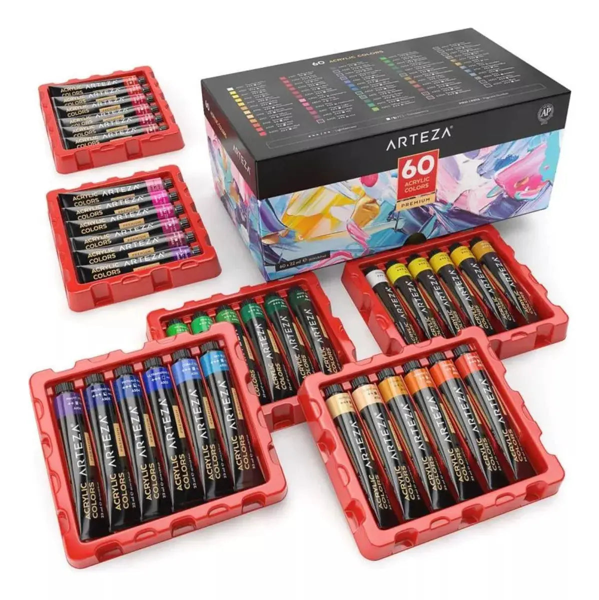 Set 60 Pintura Acrilica 22ml Colores Surtidos Arteza - Arteza - accesorios