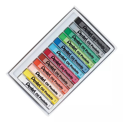 12 Pasteles Gises Tizas Aceite Pentel Arts Redondos Colores - Polvos Holi - accesorios