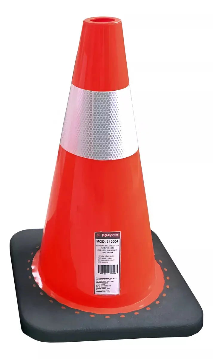Cono Seguridad Peldaños Señalamiento 45cm Naranja Reflejante - Politec