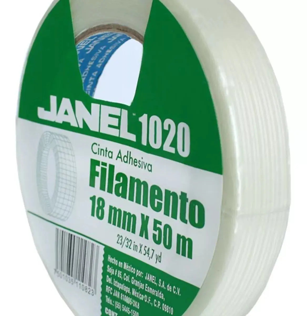 Rollo Cinta Filamento Mono Direccional 18mmx50m Janel - Janel - vista lateral