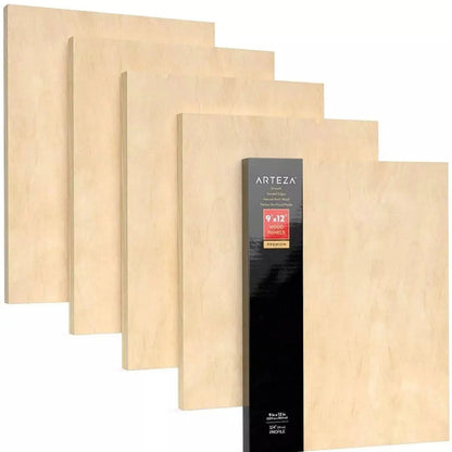Set 5 Lienzos Madera Canvas Bastidor Pintura 23x30 Arteza - Arteza - vista trasera
