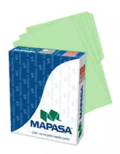 Folder Mapasa Tamaño Carta Color Verde 100pzs Pv0001 - Marchante MX