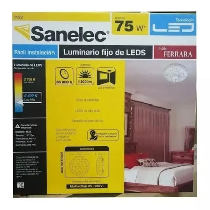 Lampara Led Tipo Plafon Redondo Producto Ecologico - Sanelec - vista lateral