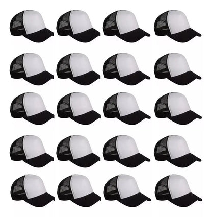 10 Pzas Gorra Sublimar Sublimacion Color Make Trucker Negro - Marchante MX