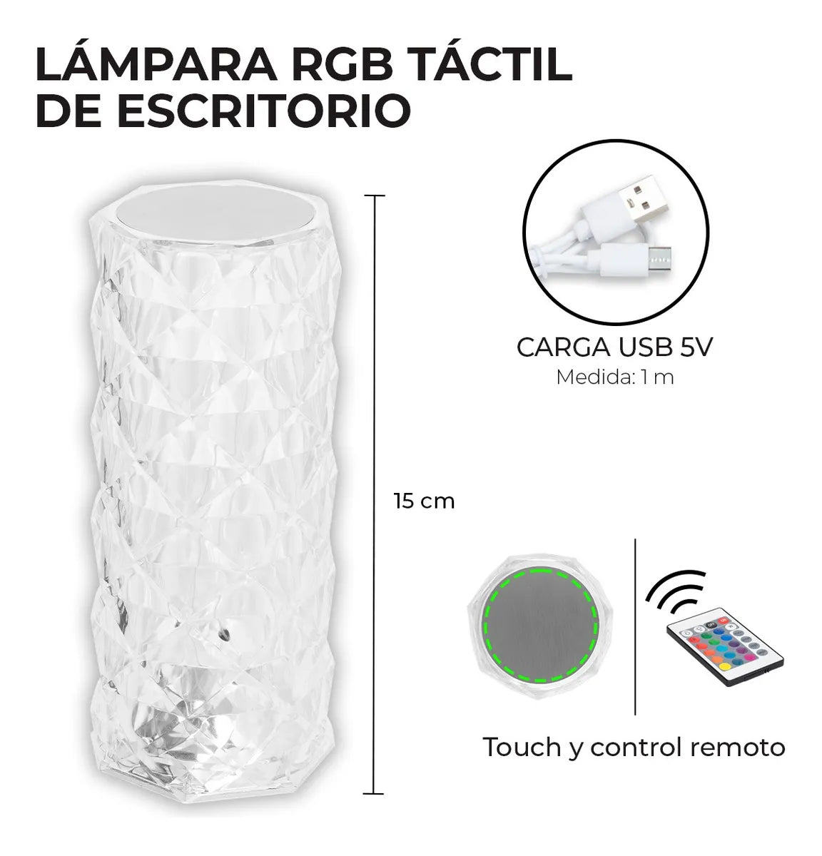 Lámpara Rgb Táctil De Escritorio Adir