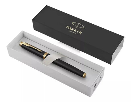 Bolígrafo Rollerball Parker Im Premium Negra Acabados Dorado - Marchante MX