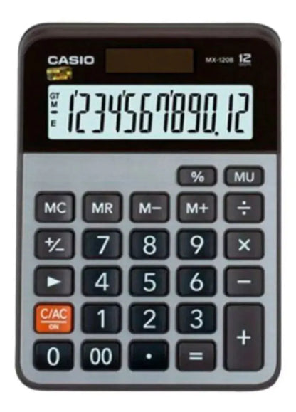 Calculadora Escritorio Casio Mx-120b Gris 12 dígitos Cuadrada - Casio - empaque