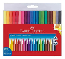 Plumones Marcadores Faber Castell Grip Colores Base Agua 20 Piezas