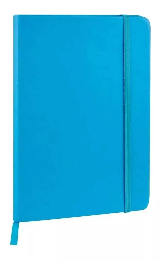 Libreta Tipo Moleskine Cuaderno 80h Raya 14x21 Color Escoger Azul - Promoopcion