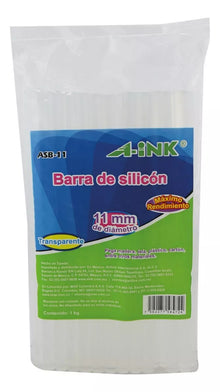 1kg Barra Silicon A-ink 11mm Transparente Pegamento