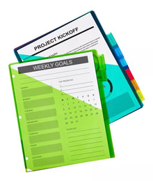 8 Separadores Avery Bolsas Interior Carpeta Pestañas Colores