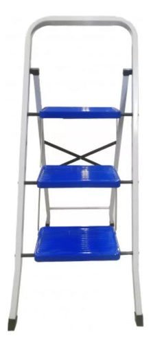 Escalera Domestica Peldaños Acero 3 Escalones Tipo Tijera