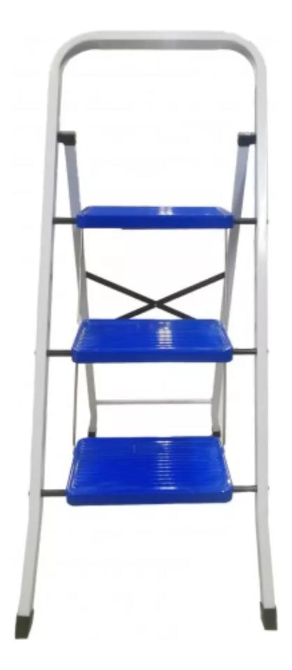 Escalera Domestica Peldaños Acero 3 Escalones Tipo Tijera