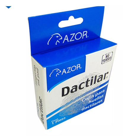 Cojin Huellas Dactilares Azor Negro Tinta Permanente