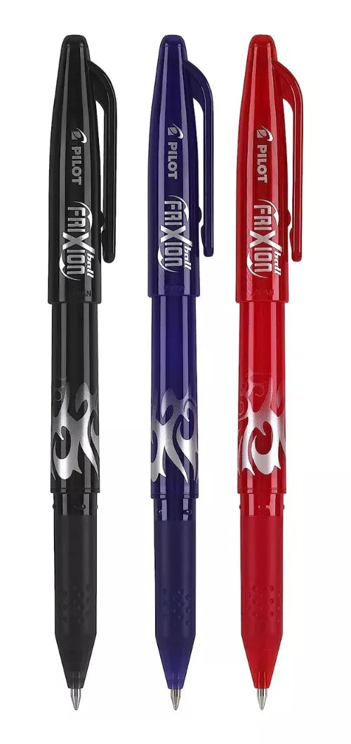PILOT Frixion - Bolígrafos borrables de punta fina, recargables y  retráctiles, 4 bolígrafos de gel borrables con 6 recambios