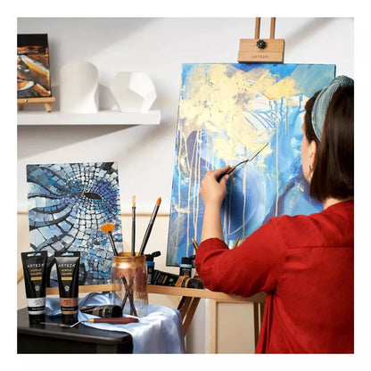 Set 8 Pinturas Acrilicas Tubos 120ml Tono Metales Arteza