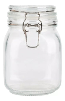 Contenedor Vidrio Hermético Tapa Clip 1 Litro Frasco Brocal