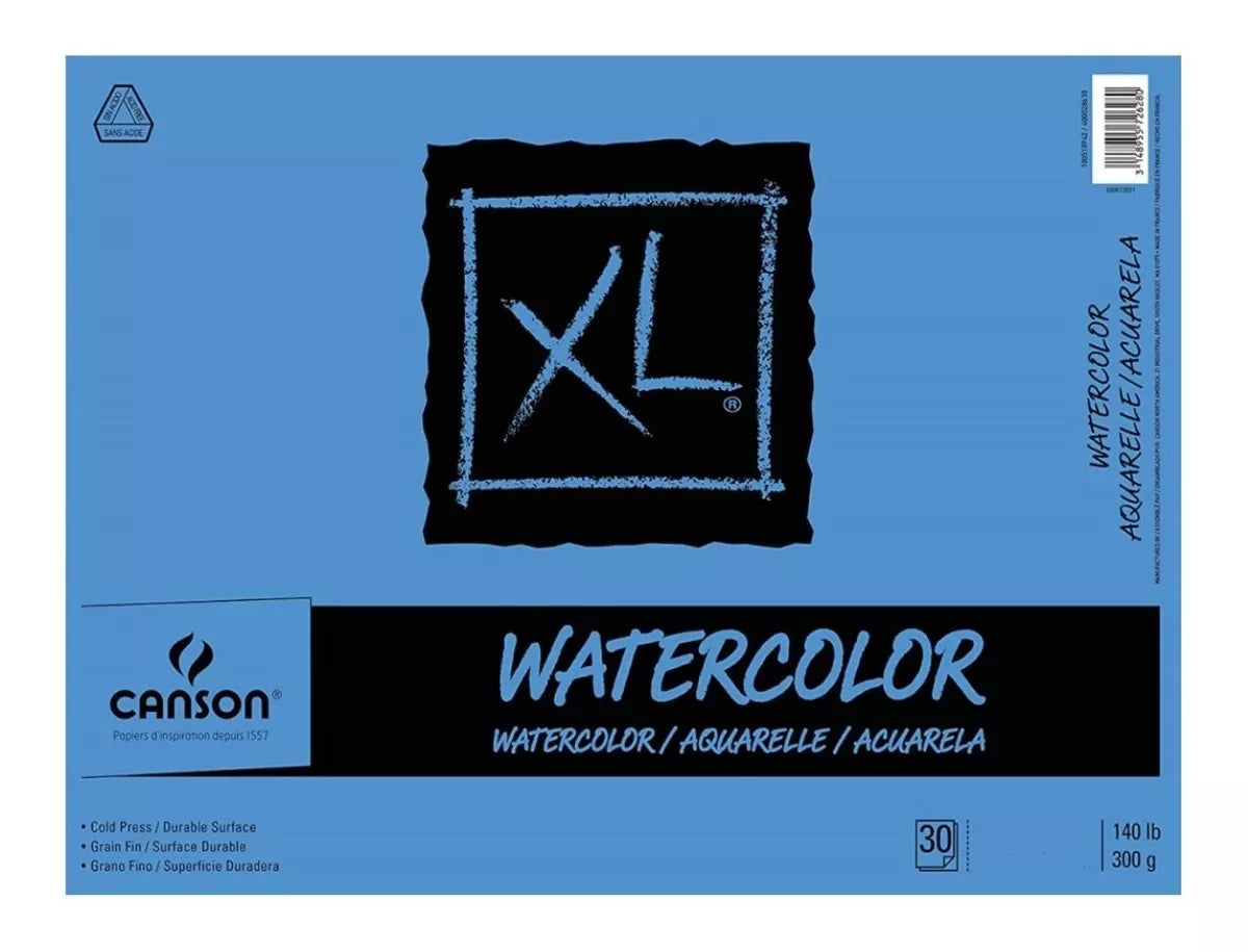 Block Canson Xl Watercolor Acuarela Dibujo 300g 30.5x45 30h