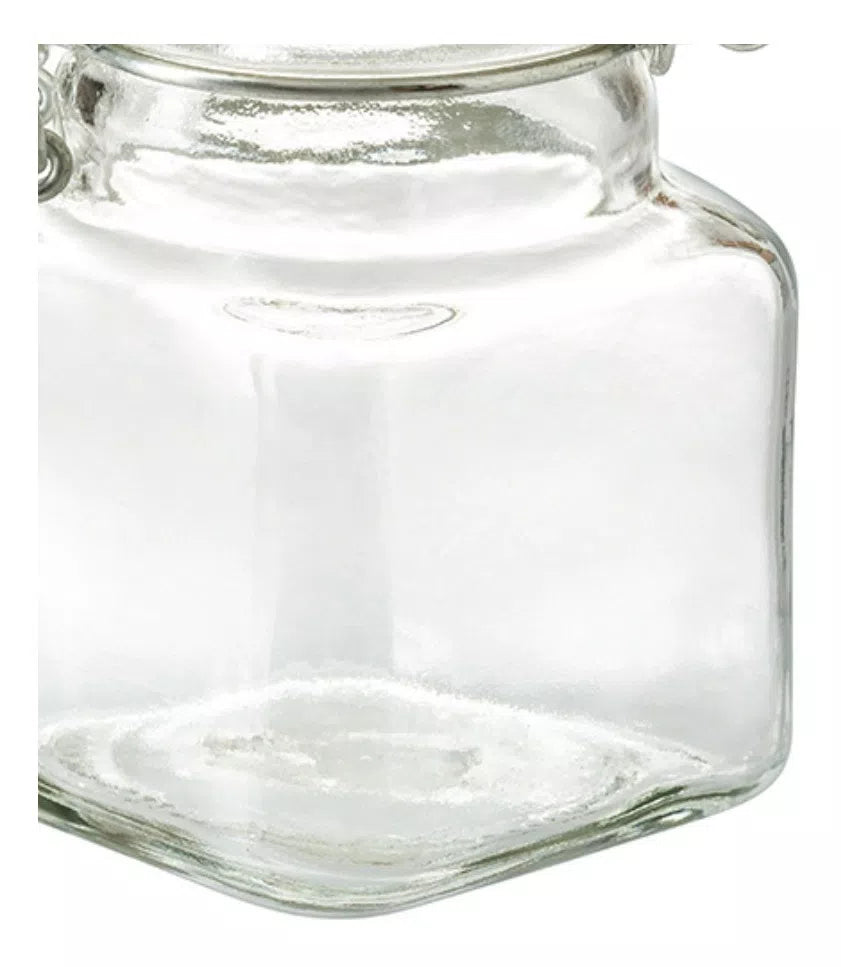 Set 6 Frascos Vidrio Almacena Cocina 100 Ml Tapa Hermetica