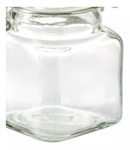 Set 6 Frascos Vidrio Almacena Cocina 100 Ml Tapa Hermetica