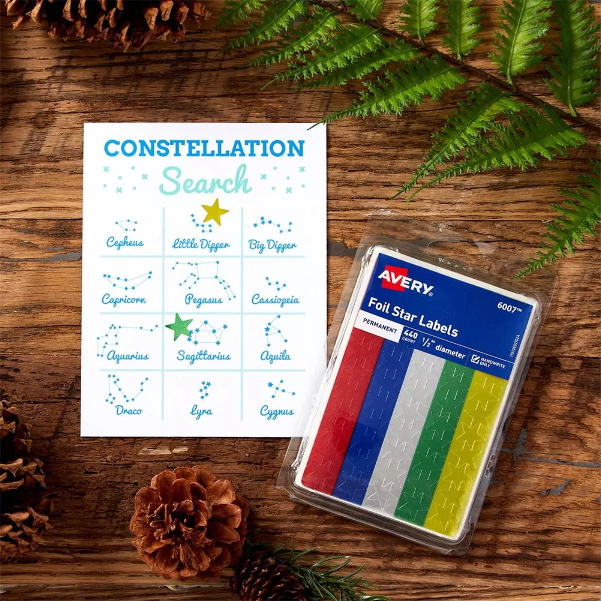 3 Paquetes 440 Etiquetas Adhesivas Estrella Avery Stickers