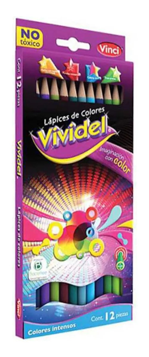 Lápices de Colores Redondos Vinci Vividel 12 Piezas